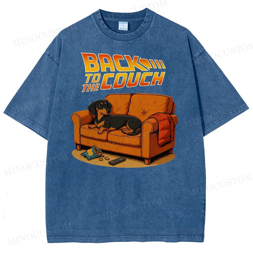 Dachshund Back To The Couch Washed T-Shirt 