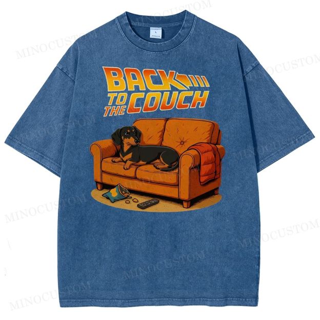 Dachshund Back To The Couch Washed T-Shirt 