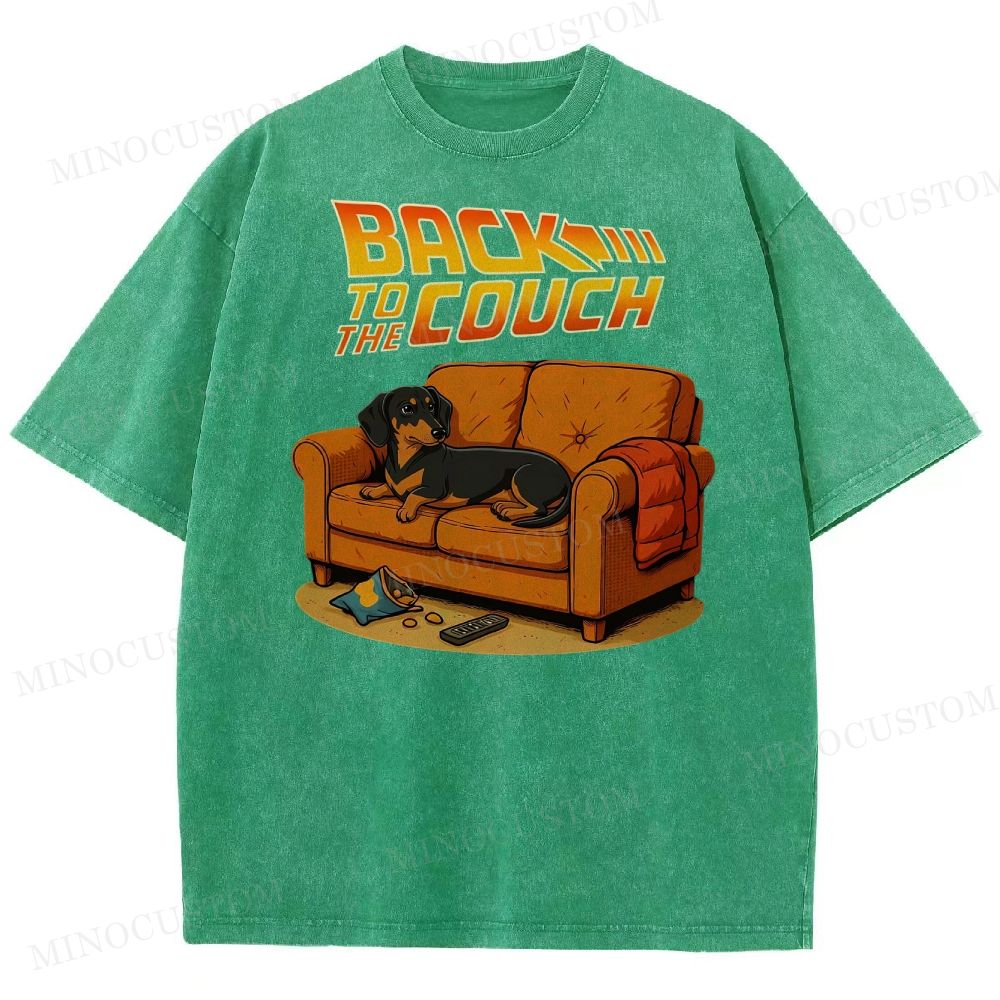 Dachshund Back To The Couch Washed T-Shirt 