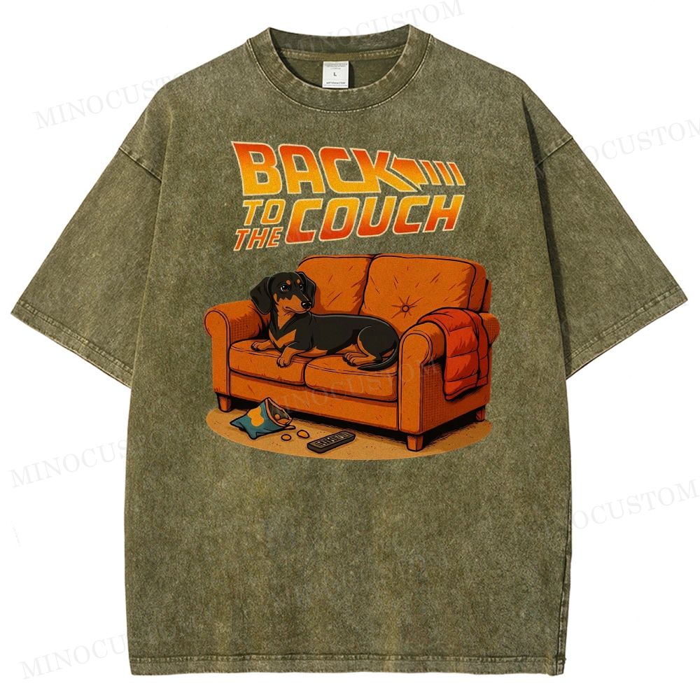 Dachshund Back To The Couch Washed T-Shirt 