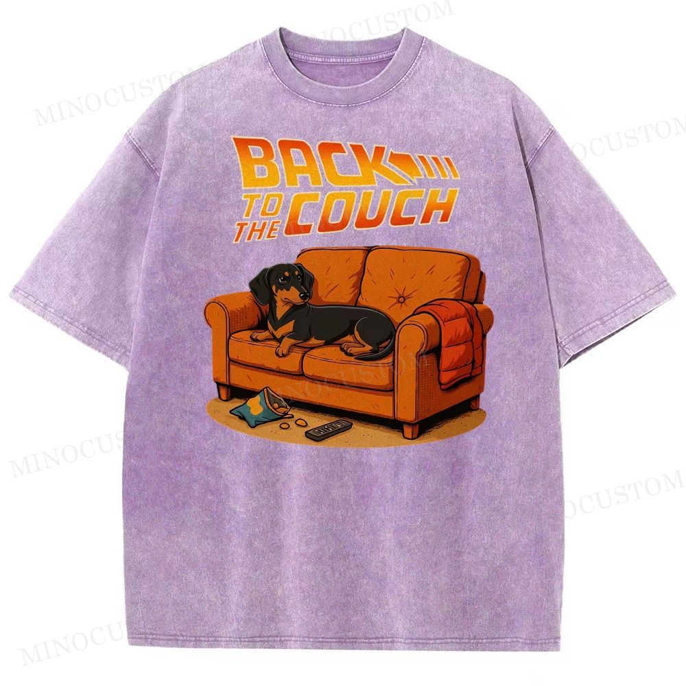 Dachshund Back To The Couch Washed T-Shirt 