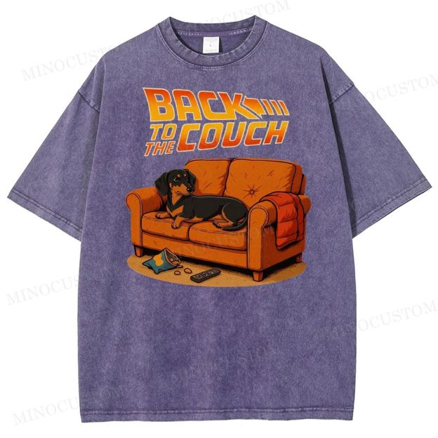 Dachshund Back To The Couch Washed T-Shirt 