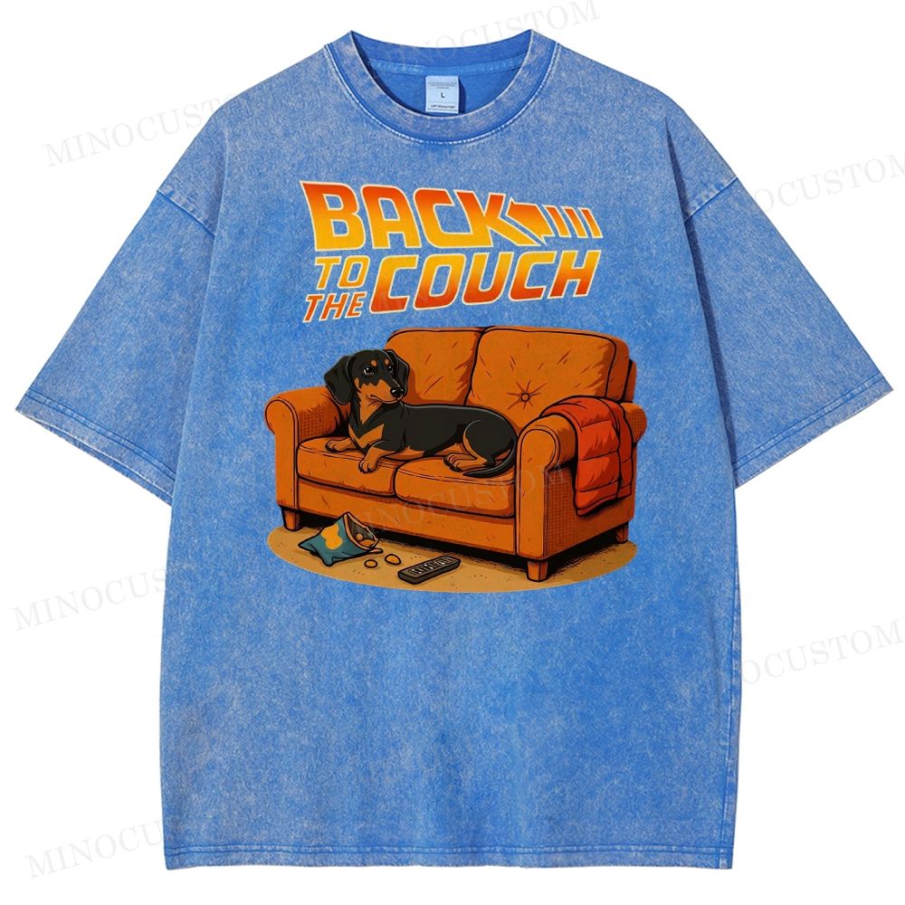 Dachshund Back To The Couch Washed T-Shirt 