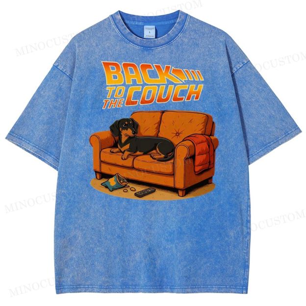 Dachshund Back To The Couch Washed T-Shirt 