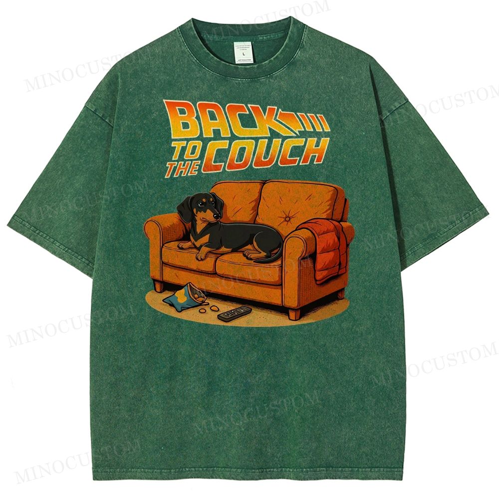 Dachshund Back To The Couch Washed T-Shirt 