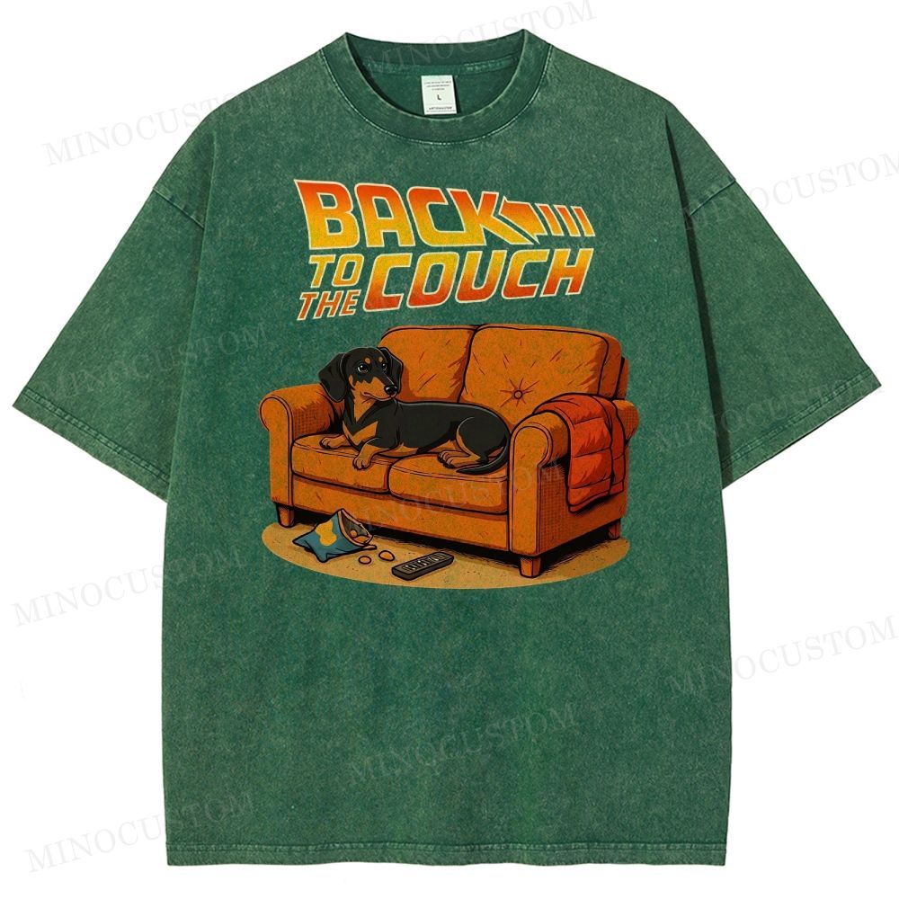 Dachshund Back To The Couch Washed T-Shirt 