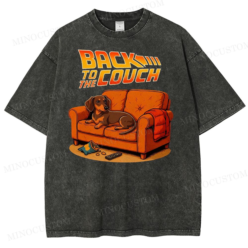 Dachshund Back To The Couch Washed T-Shirt 
