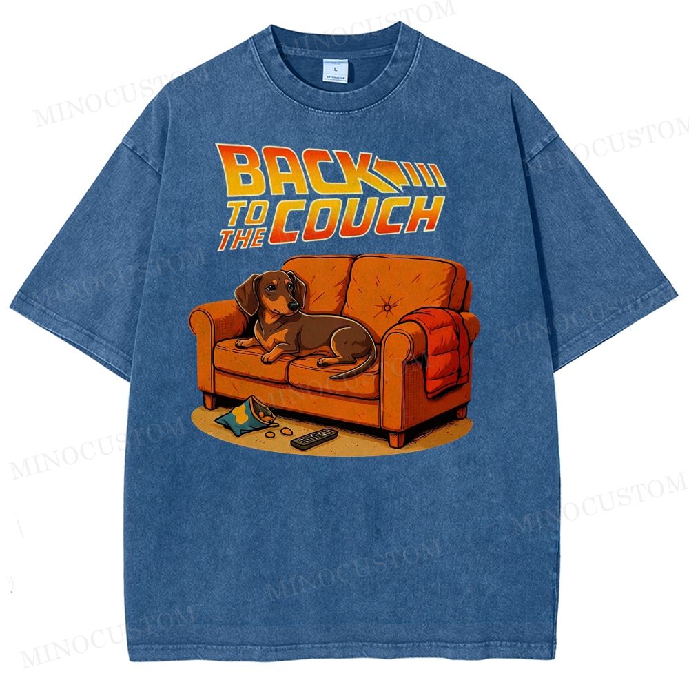 Dachshund Back To The Couch Washed T-Shirt 