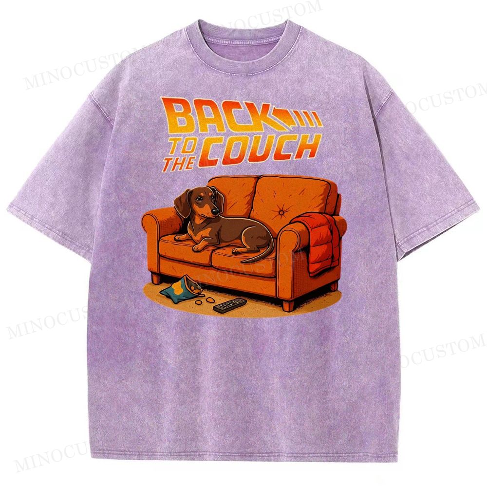 Dachshund Back To The Couch Washed T-Shirt 