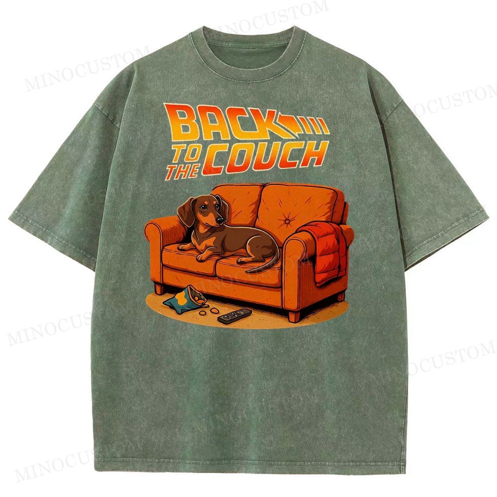 Dachshund Back To The Couch Washed T-Shirt 