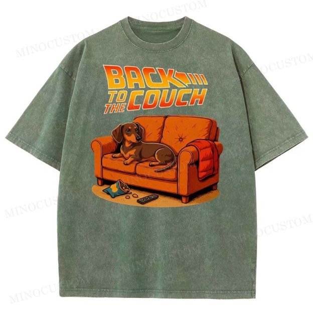 Dachshund Back To The Couch Washed T-Shirt 
