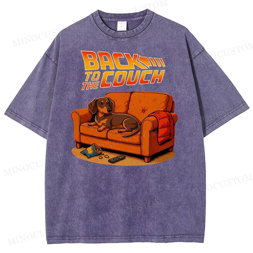 Dachshund Back To The Couch Washed T-Shirt 
