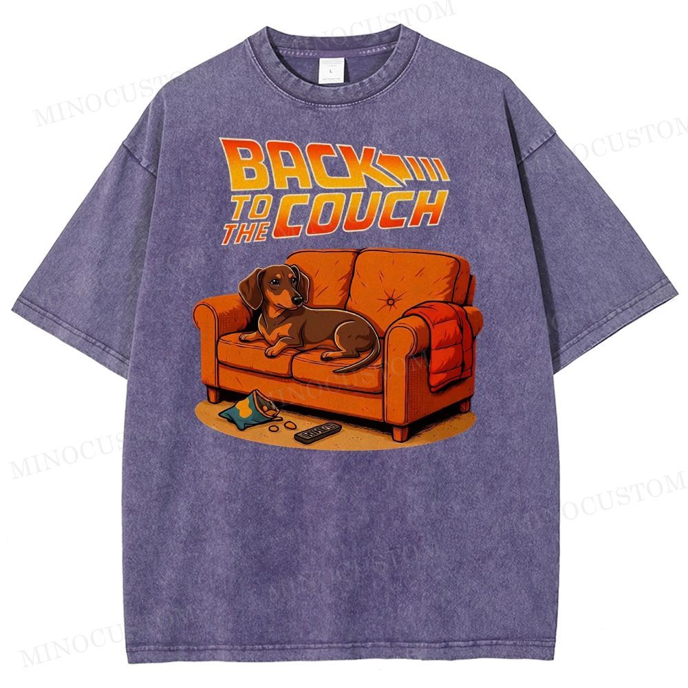 Dachshund Back To The Couch Washed T-Shirt 