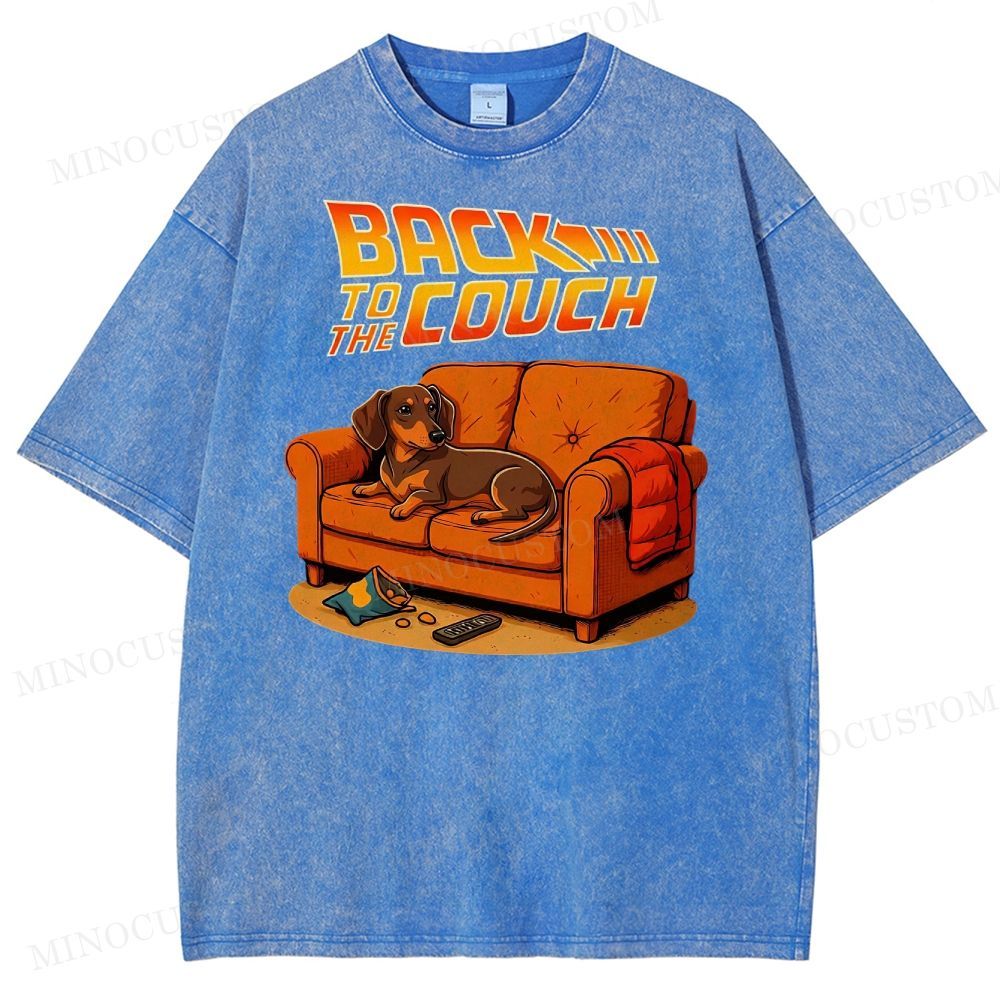 Dachshund Back To The Couch Washed T-Shirt 