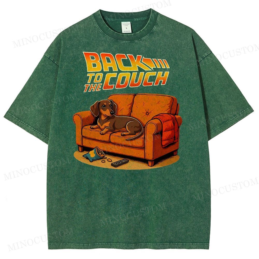 Dachshund Back To The Couch Washed T-Shirt 
