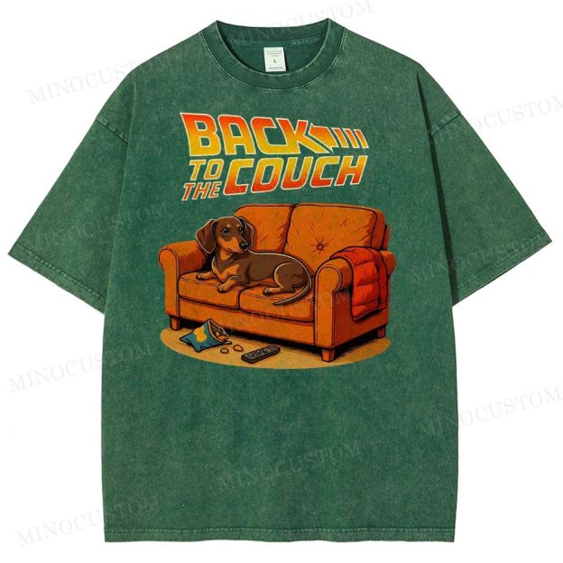 Dachshund Back To The Couch Washed T-Shirt 