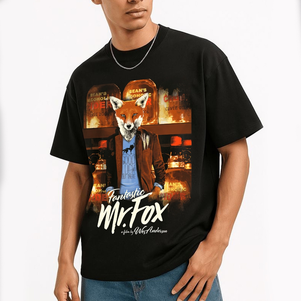 Retro "Fantastic Mr. Fox" Stylish Anthropomorphic Graphic Cotton T-shirt