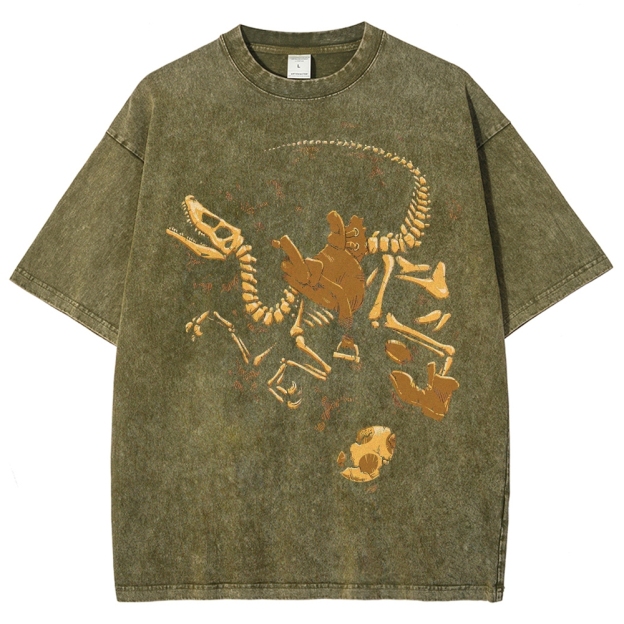 Plumber Palaeontology Washed T-Shirt 