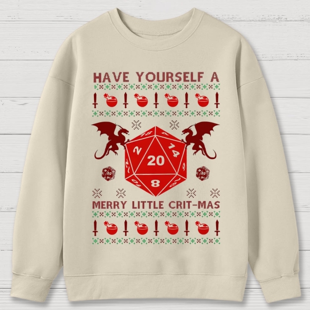 Merry Crit-Mas Cotton Sweatshirts 