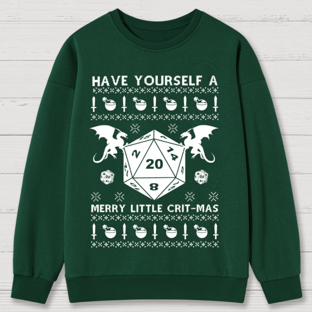 Merry Crit-Mas Cotton Sweatshirts 
