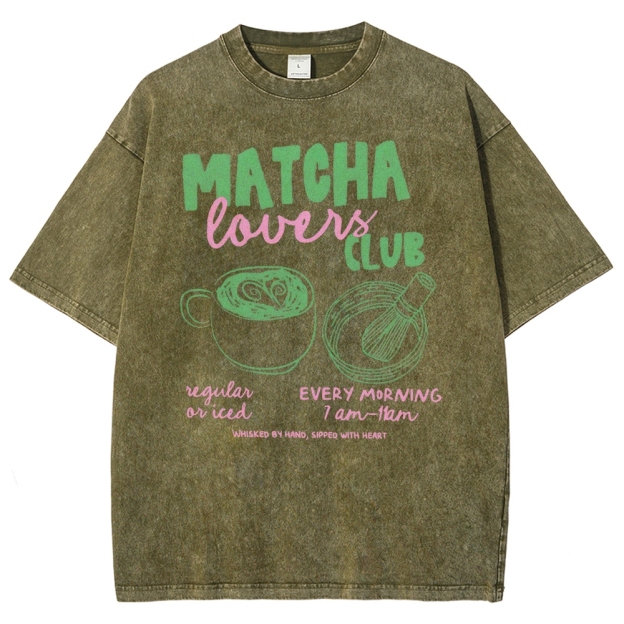 Matcha Lovers Club Washed T-Shirt 