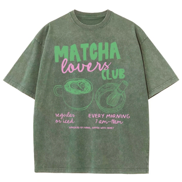 Matcha Lovers Club Washed T-Shirt 