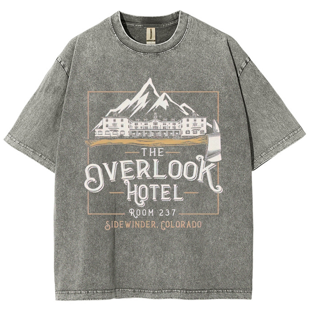 Retro "The Overlook Hotel Room 237" Mountain Lodge Graphic Washed T-Shirt