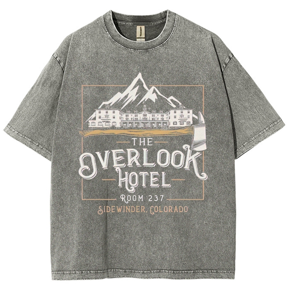 Retro "The Overlook Hotel Room 237" Mountain Lodge Graphic Washed T-Shirt
