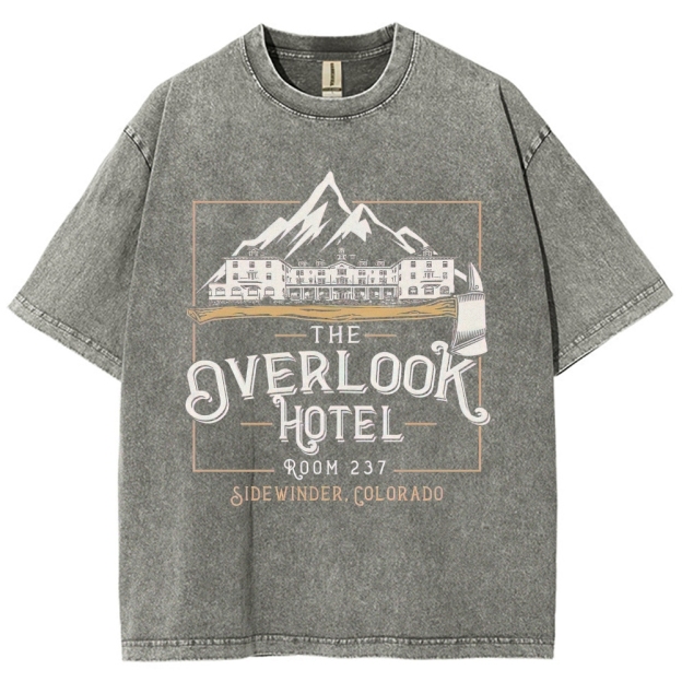 Retro "The Overlook Hotel Room 237" Mountain Lodge Graphic Washed T-Shirt