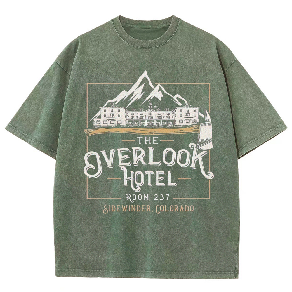 Retro "The Overlook Hotel Room 237" Mountain Lodge Graphic Washed T-Shirt
