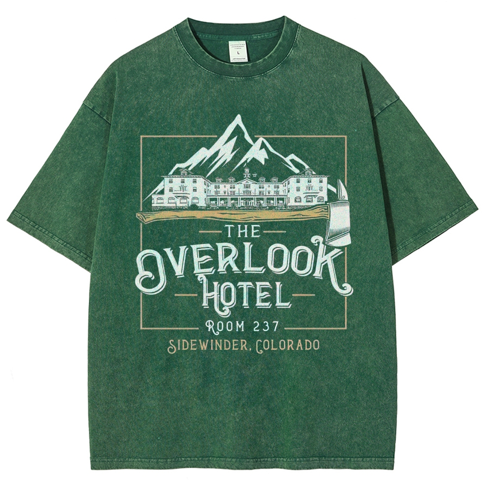 Retro "The Overlook Hotel Room 237" Mountain Lodge Graphic Washed T-Shirt