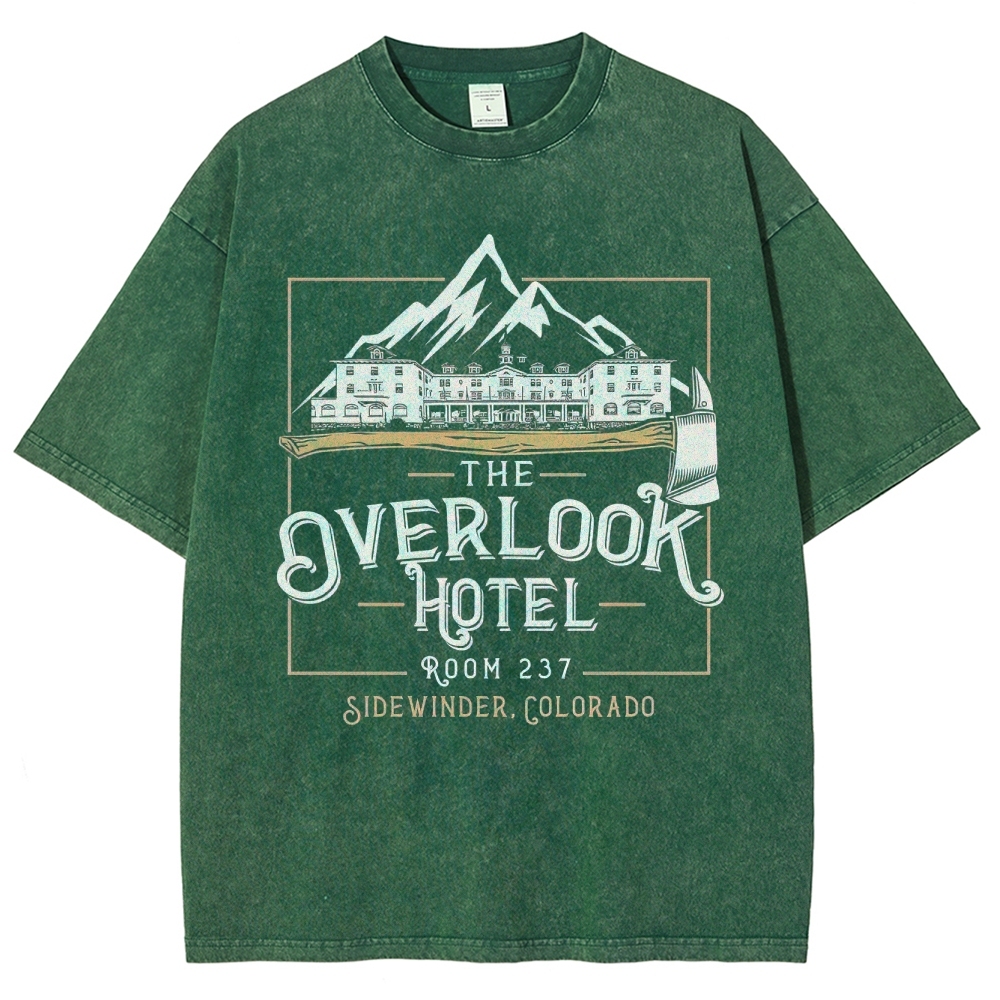 Retro "The Overlook Hotel Room 237" Mountain Lodge Graphic Washed T-Shirt