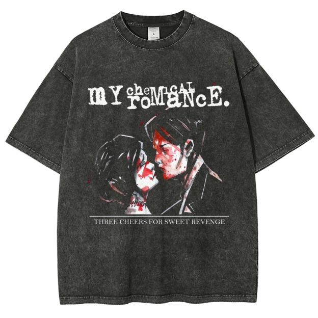 Retro "My Chemical Romance" Dark Romance Graphic Washed T-Shirt