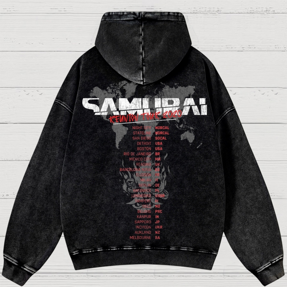 Red Mask Rebellion Washed Hoodies