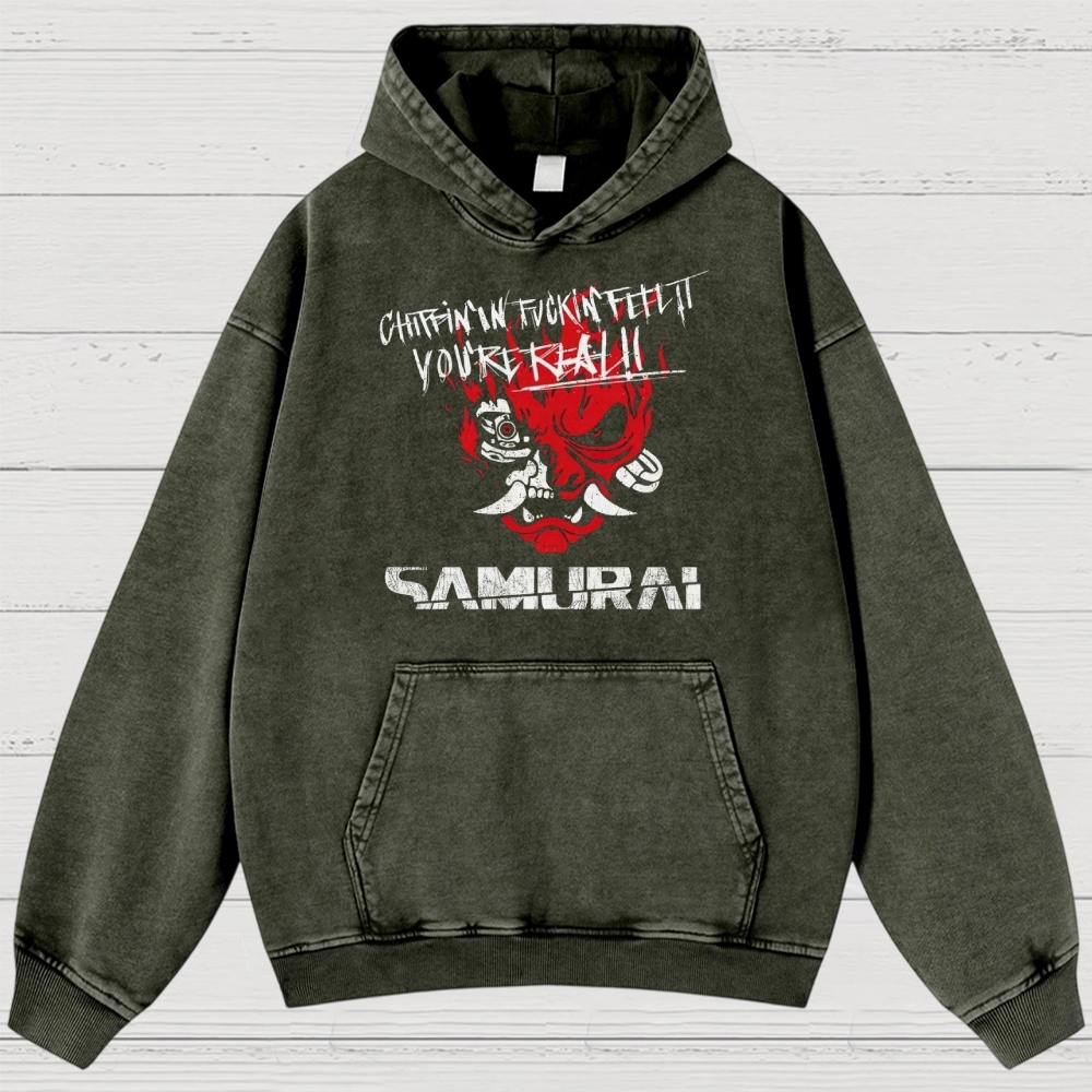 Red Mask Rebellion Washed Hoodies 