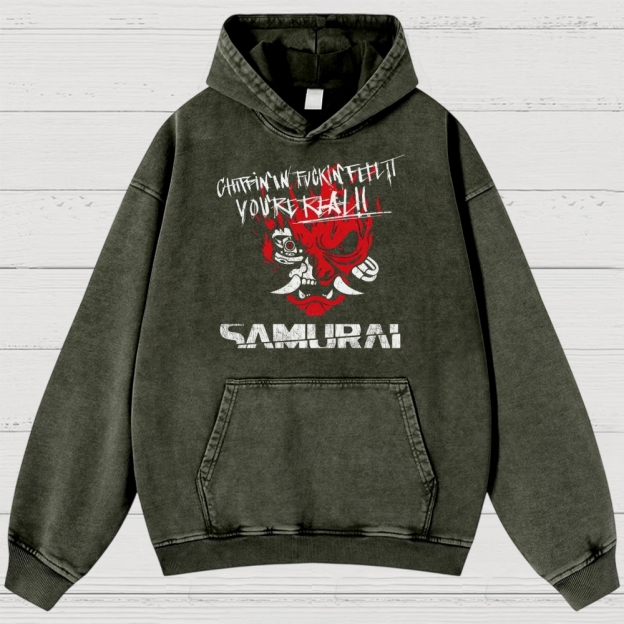 Red Mask Rebellion Washed Hoodies 