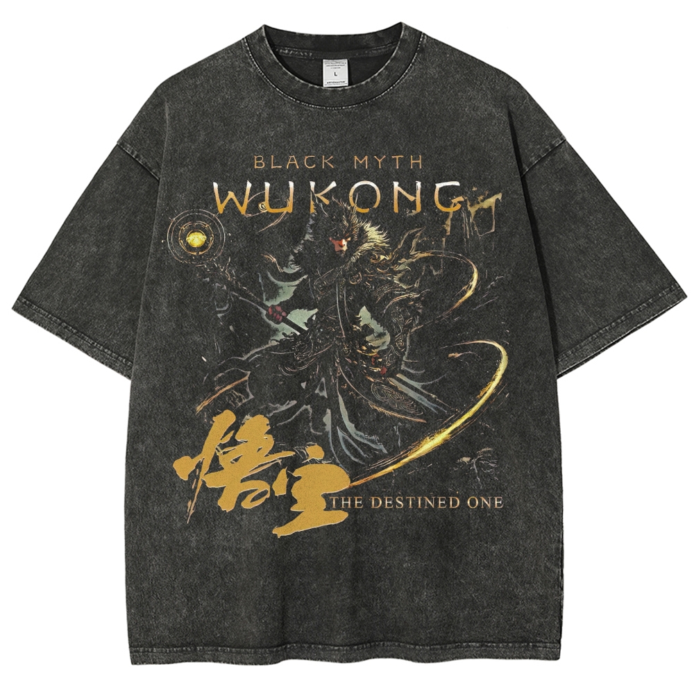 "Black Myth Wukong: The Destined One" Graphic Washed T-Shirt
