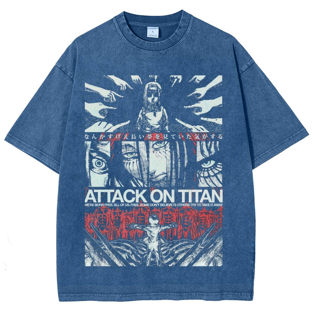 "Attack on Titan" Graphic Washed T-Shirt