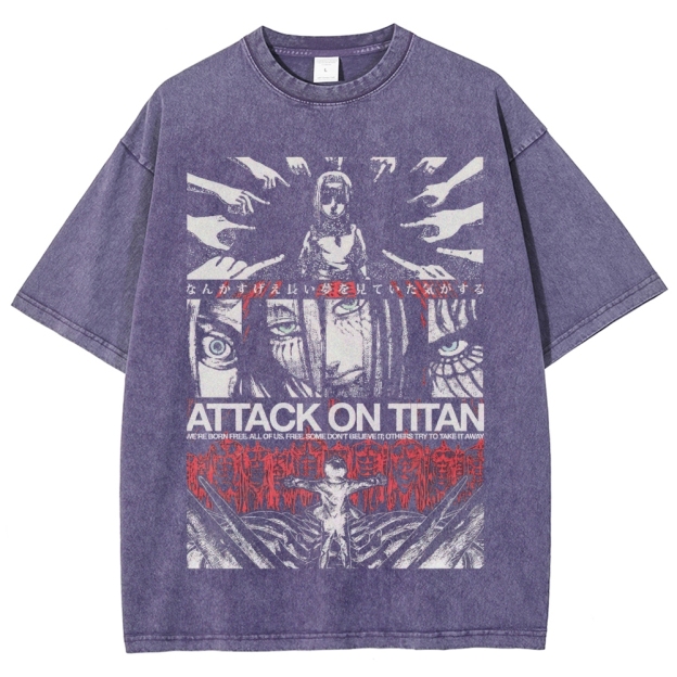 "Attack on Titan" Graphic Washed T-Shirt