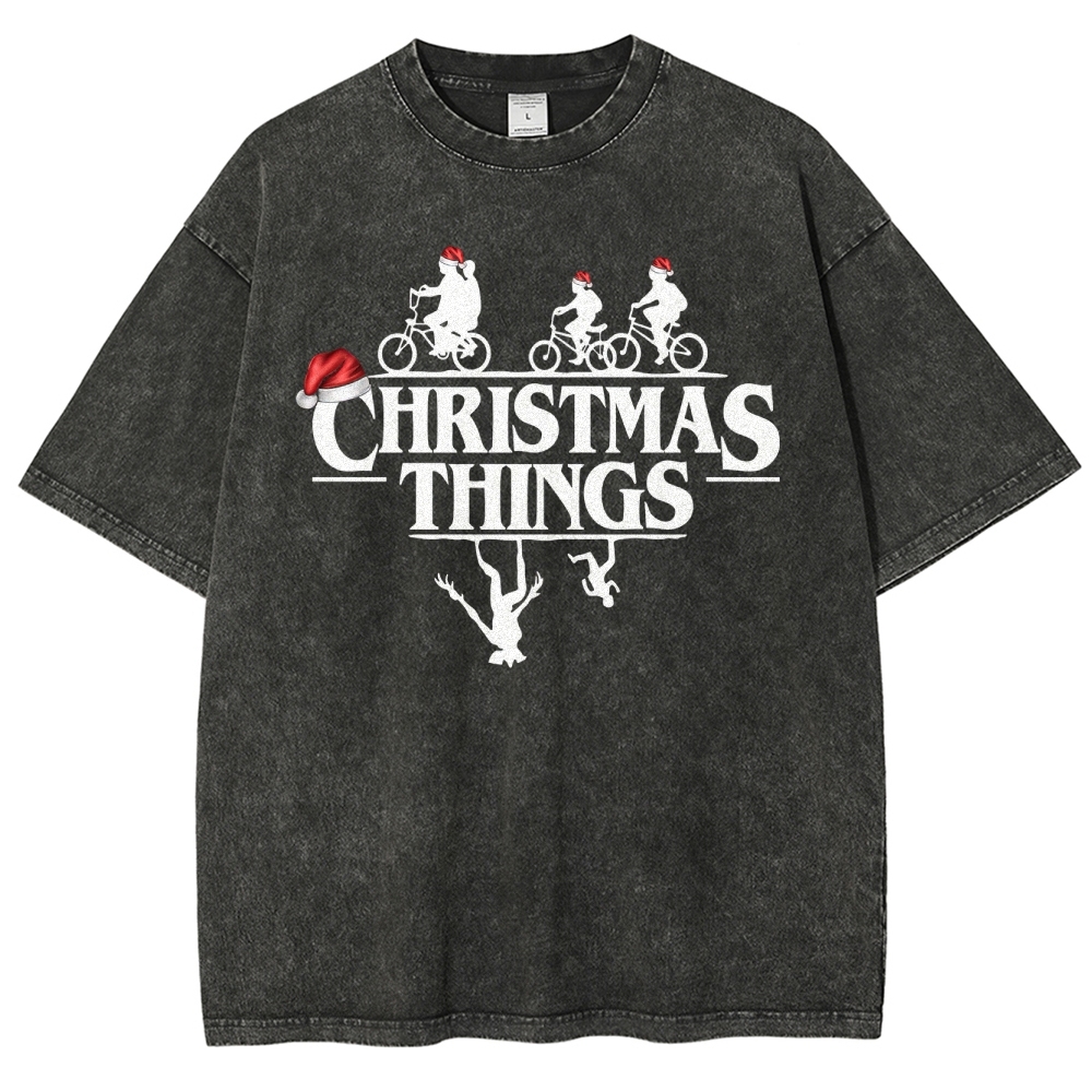 " Christmas Things" Holiday GraphicWashed T-Shirt