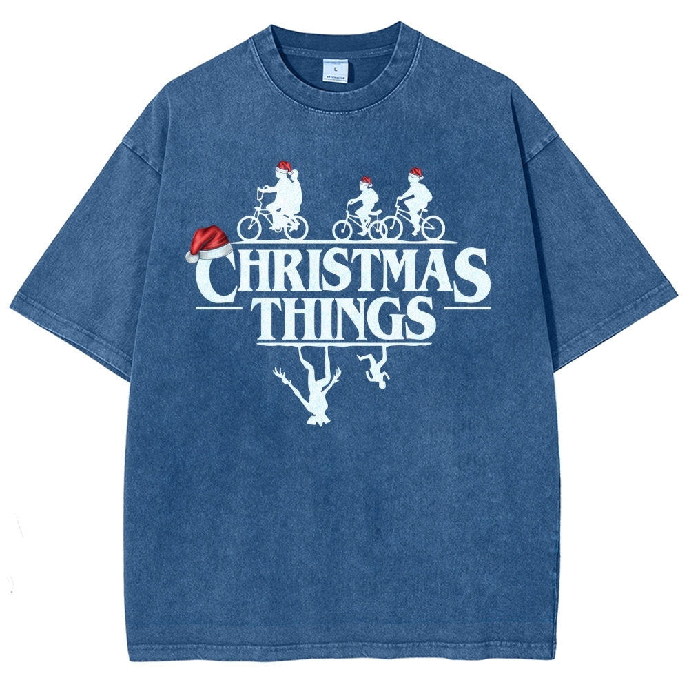 " Christmas Things" Holiday GraphicWashed T-Shirt 