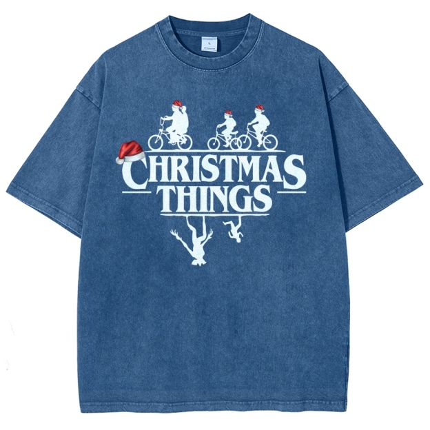 " Christmas Things" Holiday GraphicWashed T-Shirt 