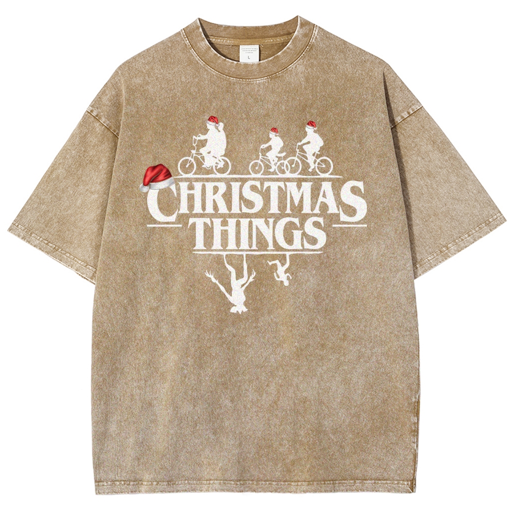 " Christmas Things" Holiday GraphicWashed T-Shirt 