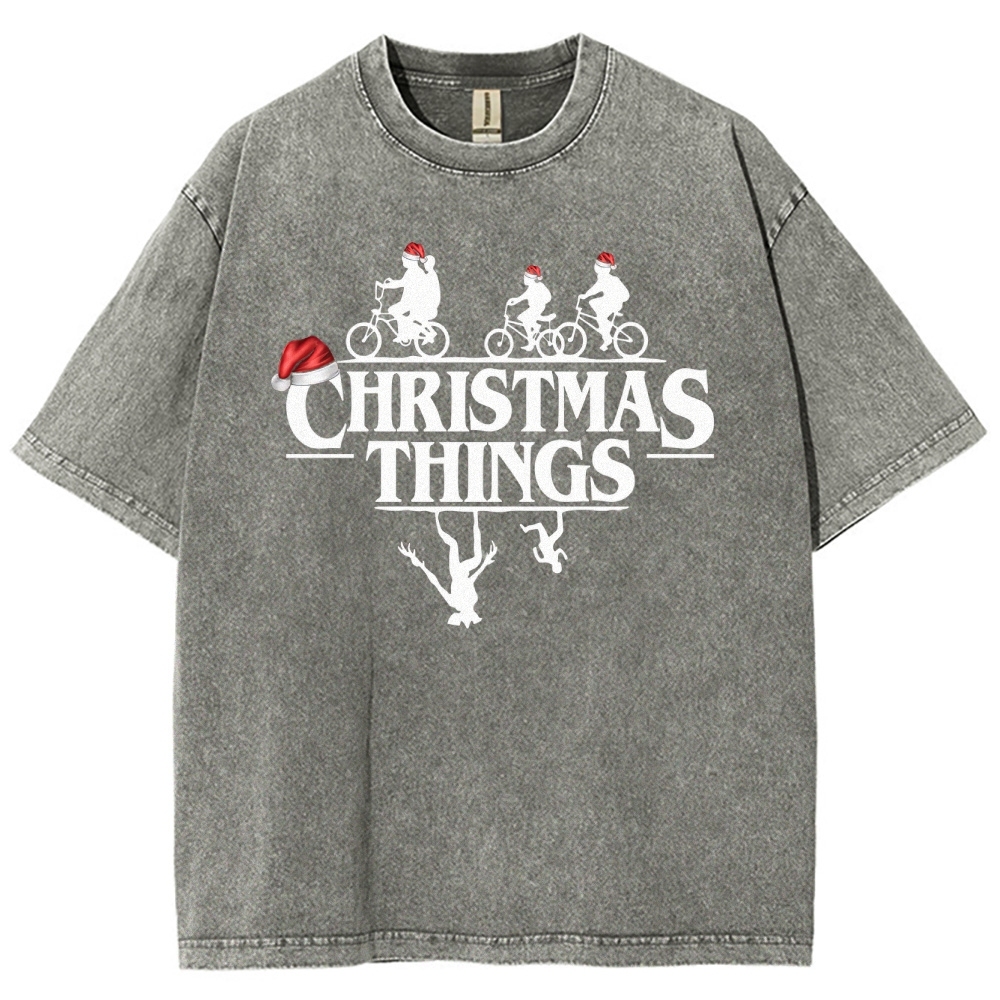 " Christmas Things" Holiday GraphicWashed T-Shirt 