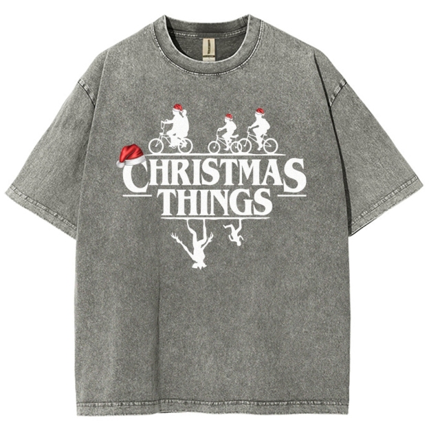 " Christmas Things" Holiday GraphicWashed T-Shirt 