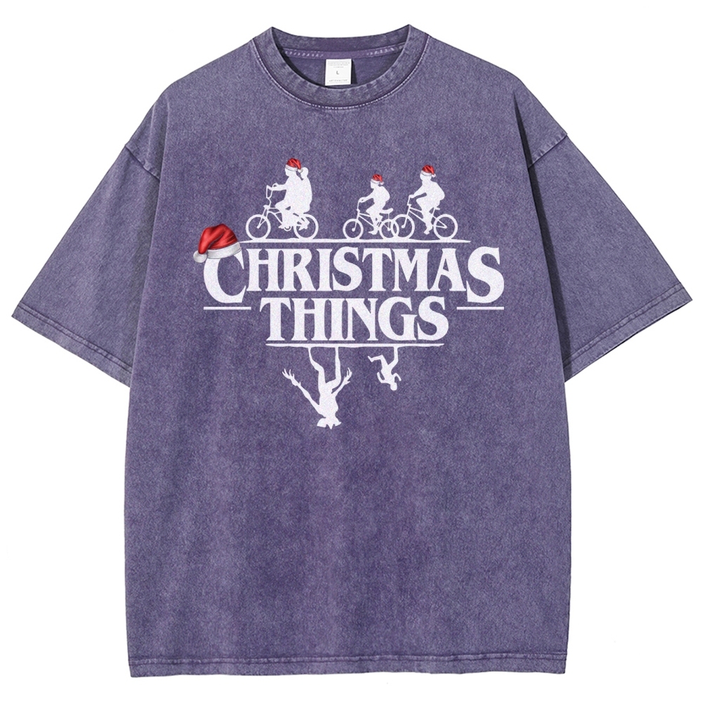 " Christmas Things" Holiday GraphicWashed T-Shirt 