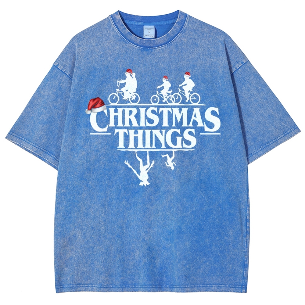 " Christmas Things" Holiday GraphicWashed T-Shirt 