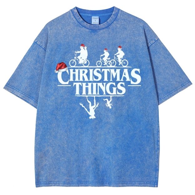 " Christmas Things" Holiday GraphicWashed T-Shirt 