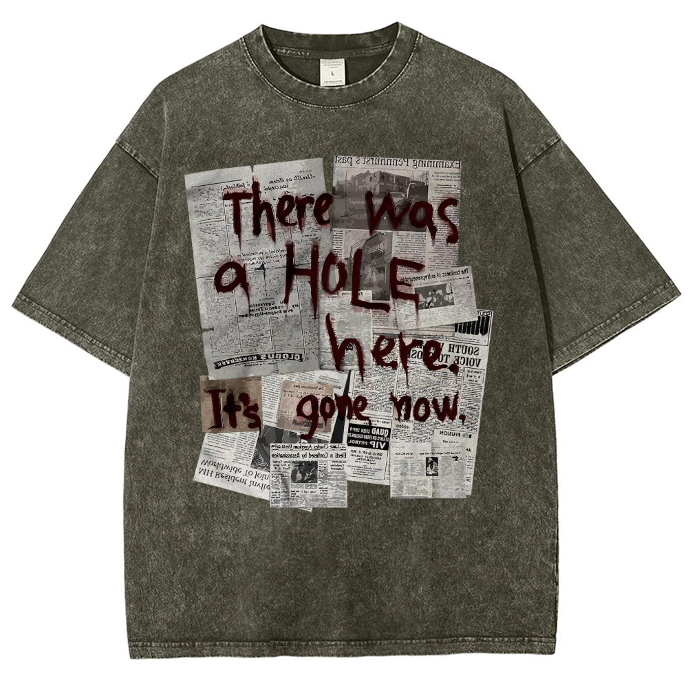 Psychological Horror Collage Washed T-Shirt 