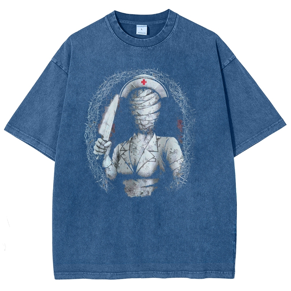 Red Ward Nurse Washed T-Shirt 